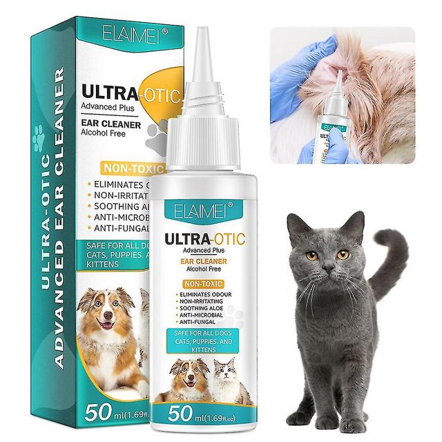 Advanced Plus Ear Cleaner pour animaux de compagnie - Formule douce et non toxique à l’aloès, 50 ml 1pcs on Productcaster.