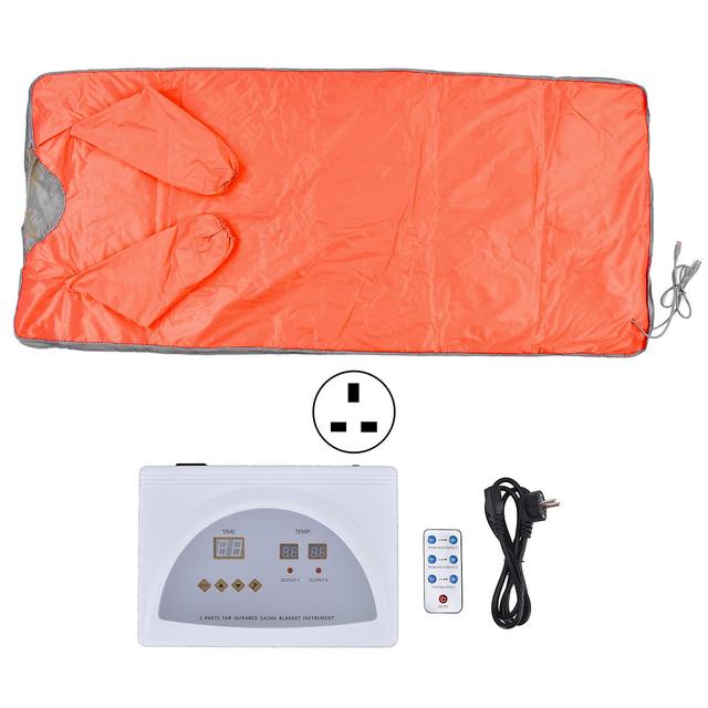 Xbedy 650W Home Smart Sauna Blanket Far Infrared Acid Sweat Removing Reach Out Orange with Remote ControlEU Plug 220V NO.3417 C on Productcaster.