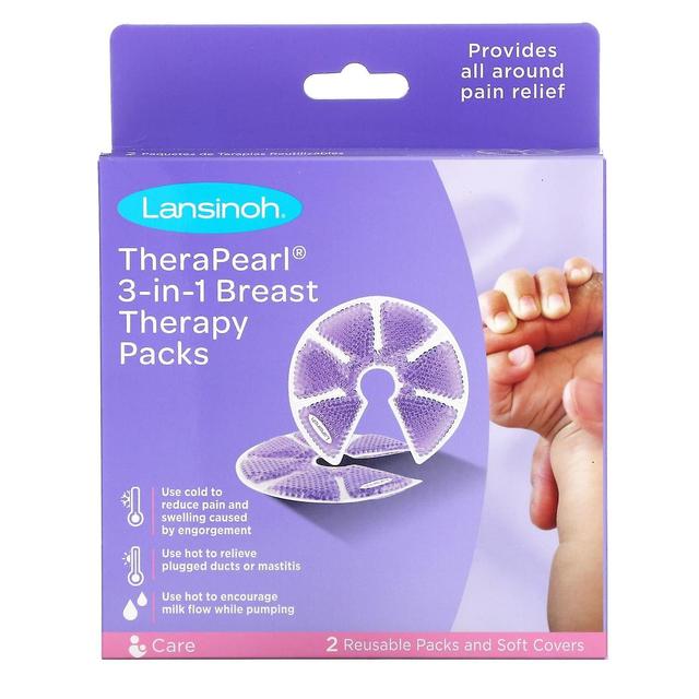 Lansinoh, TheraPearl, 3-in-1 Breast Therapy, 2 Reusable Packs and Soft Covers on Productcaster.