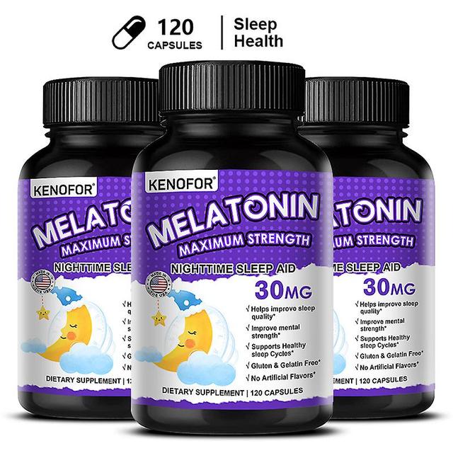 Vorallme Melatonin - Ett kosttillskott för att förbättra nattsömnkvaliteten och förbättra sömnlöshet 120 count-3 bottle on Productcaster.