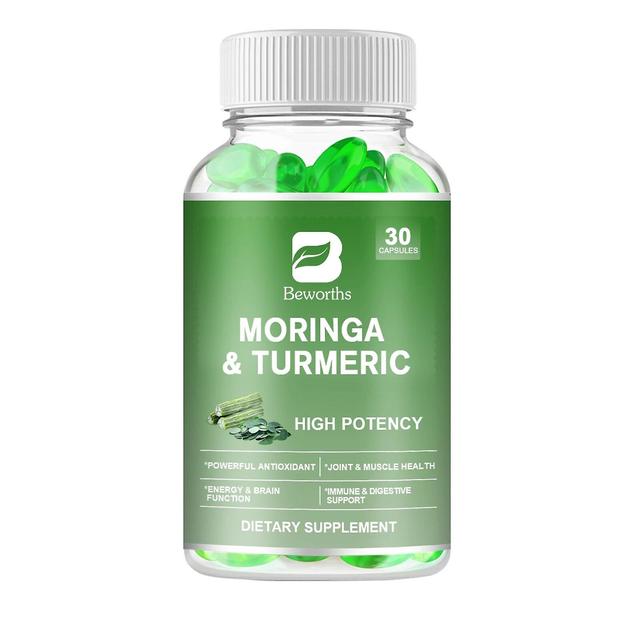 Tib Organic Moringa & Turmeric Capsules | Support Immune System, Healthy Circulation, Supports Eye, Brain &digestive Health Tib 30pcs on Productcaster.