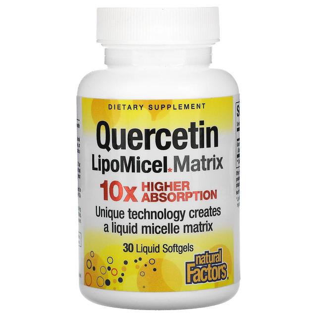 Natural Factors Naturliga faktorer, Quercetin LipoMicel matris, 30 flytande softgels on Productcaster.