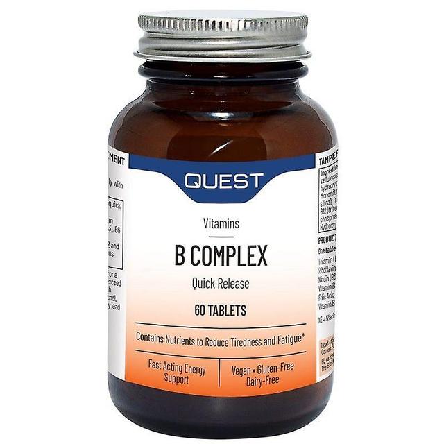 Quest Vitamins Quest vitaminer Mega B-100 tidsindstillede frigivelse faner 60 (601220) on Productcaster.