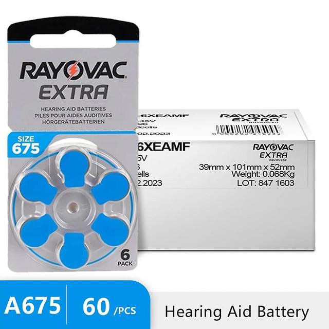 Arysieer Rayovac-Batera de Zinc Extra para audfonos BTE, 60 piezas, A675, 675A, 675, A675, PR44 on Productcaster.