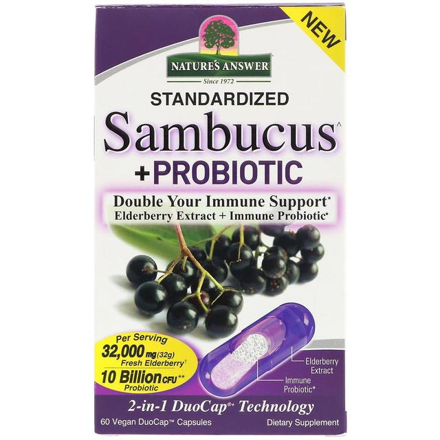 Nature's Answer, Sambucus + Probiotic, 60 Vegan DuoCap Capsules on Productcaster.