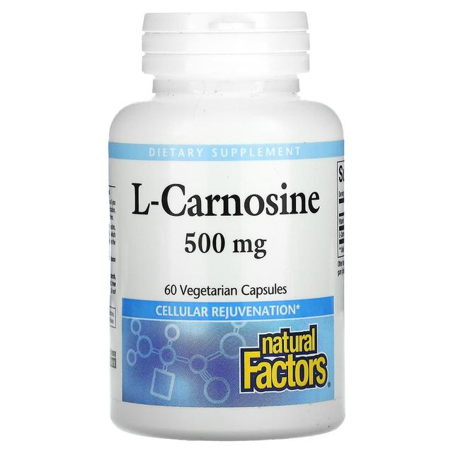 Natural Factors Naturlige faktorer, L-carnosin, 500 mg, 60 vegetariske kapsler on Productcaster.