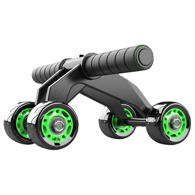 unbrand Ab-roller Wheel For Cores Workout Automatic Rebound Abdominal Wheel Unisex Cores Workout Equipment Black Green on Productcaster.