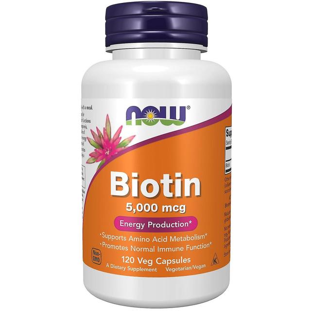 NOW Foods Biotin 5,000 mcg 120 Veg Capsules on Productcaster.