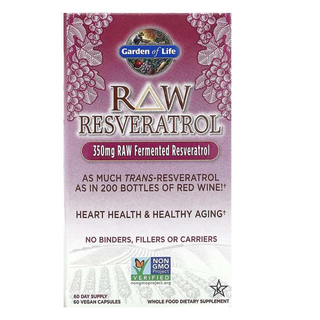 Garden of Life Livets Have, RAW Resveratrol, 350 mg, 60 Veganske Kapsler on Productcaster.