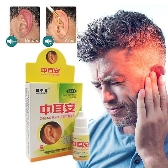 Qian 10ml Ear Antibacterial Drops Tinnitus Relief Treatment Otitis Media Infection Deafness Sore Ears Cleaner Water Medical Plaster 1PCS on Productcaster.