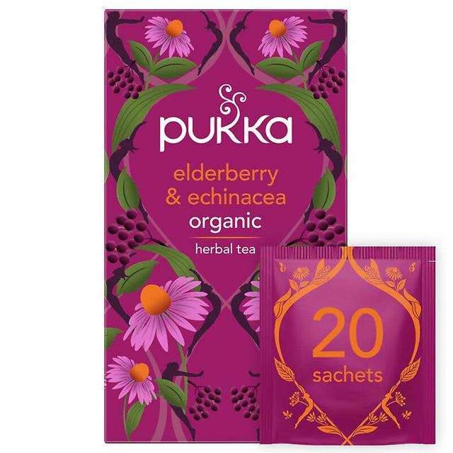 Pukka herbs elderberry & echinacea tea on Productcaster.