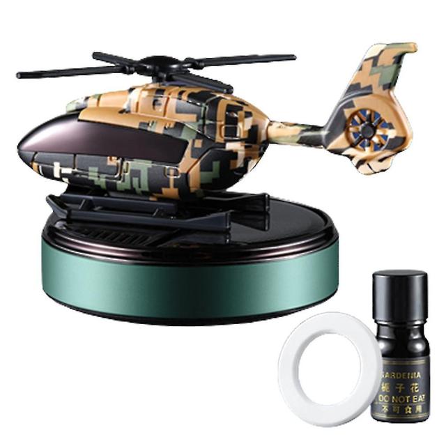 Personalized Solar Car Perfumes With Helicopter Car Perfumes Diffuser Ornament For Car Auto Decor Green on Productcaster.