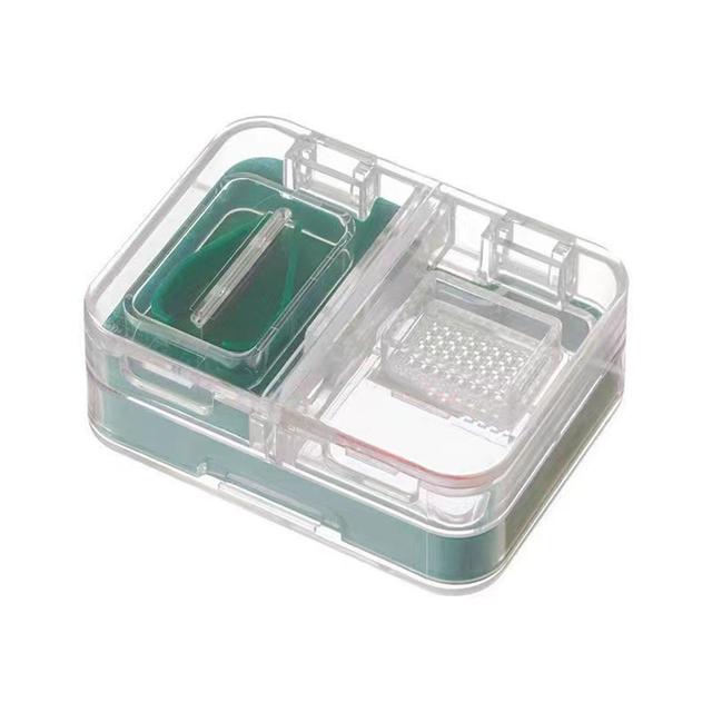 3 In 1 Multifunctional Double Side Medicine Box Dustproof Cutting Vitamins Tablets Box For Outdoor T Green on Productcaster.