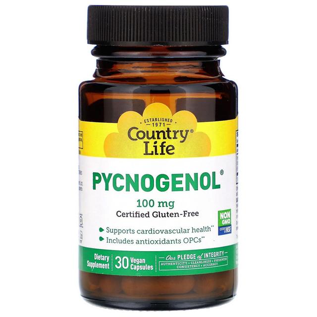 Country Life Livet på landet, Pycnogenol, 100 mg, 30 Veganske Kapsler on Productcaster.