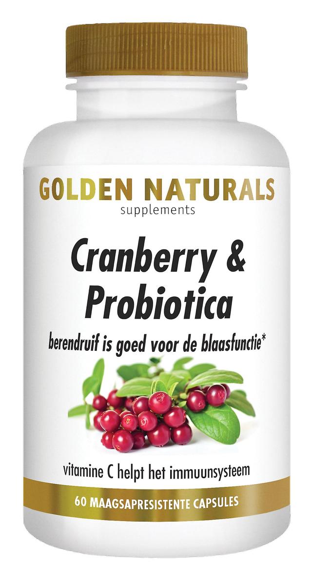 Golden Naturals Cranberry & Probiotics (60 vegan gastro-resistant capsules) on Productcaster.