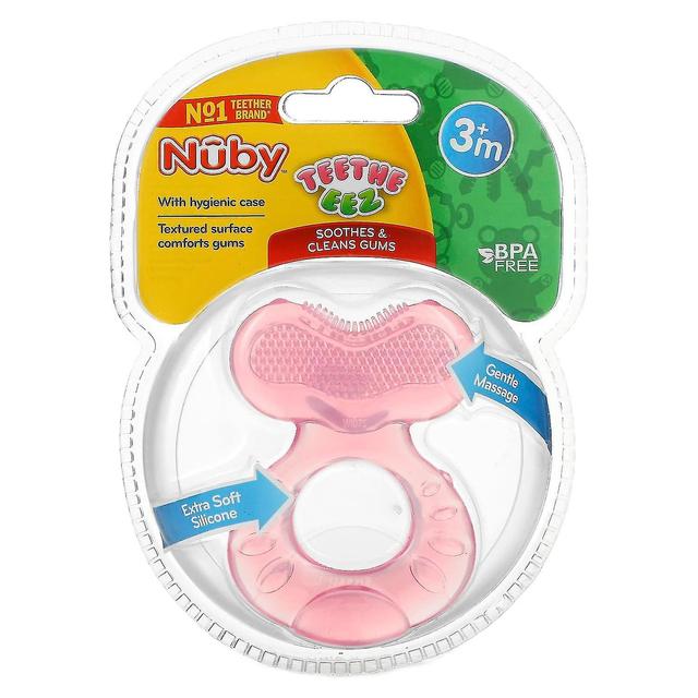 Nuby, Teethe Eez, Soothing Teether, 3+ kuukautta, pinkki, 2-osainen setti on Productcaster.