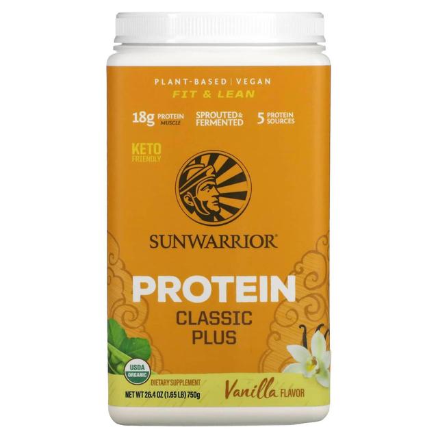 Sunwarrior, Classic Plus Protein, Orgânico à base de plantas, Baunilha, 1,65 lb (750 g) on Productcaster.