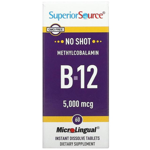 Superior Source Fonte Superior, Metilcobalamina B-12, 5.000 mcg, 60 MicroLingual Instant Dissolve Tablets on Productcaster.