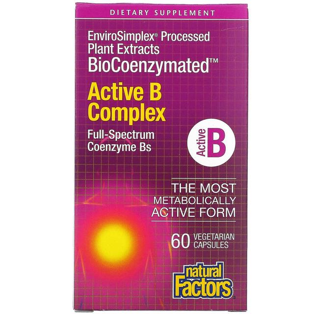 Natural Factors, BioCoenzymated, Active B Complex, 60 Vegetarian Capsules on Productcaster.