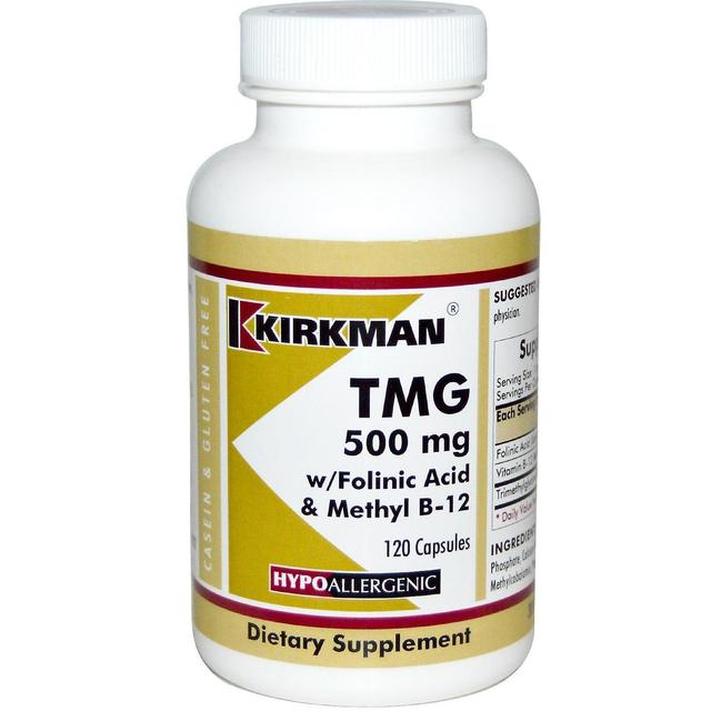 Kirkman Labs, TMG with Folinic Acid & Methyl B-12, 500 mg, 120 Capsules on Productcaster.