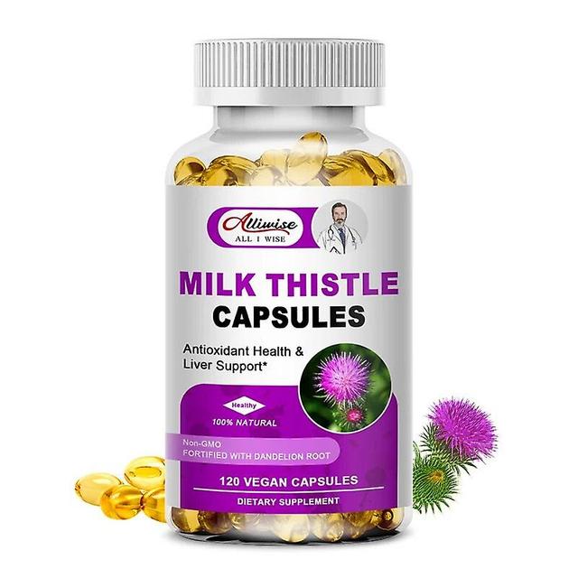 Milk Thistle 1000mg Silymarin Marianum & Dandelion Root for Support Antioxidant Support Liver Cleanse Detox HealthTIB TIB . 60pcs on Productcaster.