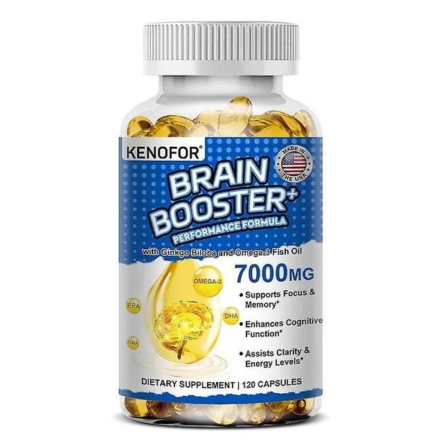 Sofirn Nootropic Brain Supplement Fish Oil with Ginkgo Biloba and Omega:3 7000 Mg to Improve Cognition, Clarity and Energy Levels 120 count-1 bottle on Productcaster.