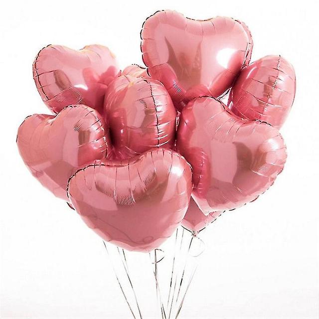 10pcs 18 pouces ballons en forme de coeur, rose Pour la dcoration de fianailles de mariage, dcoration de fte de mariage de la Saint-Valentin on Productcaster.