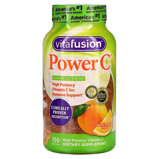 VitaFusion, Power C, Hoge Potentie Vitamine C, Natuurlijke Sinaasappel Smaak, 150 Gummies on Productcaster.