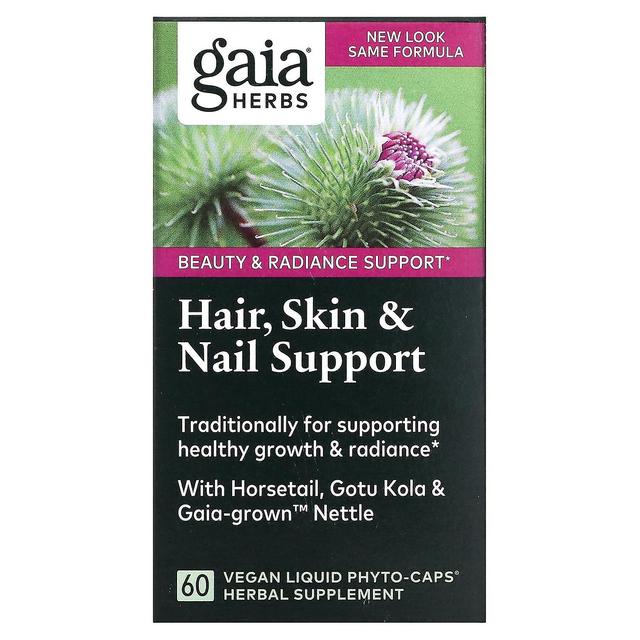 Gaia Herbs, Hair, Skin & Nail Support, 60 Vegan Liquid Phyto-Caps on Productcaster.