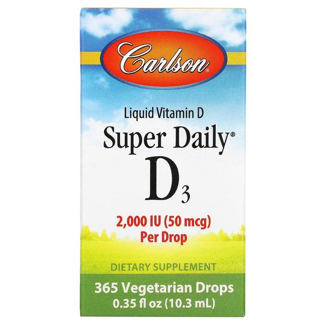 Carlson, Super Daily D3, 50 mcg (2,000 IU), 0.35 fl oz (10.3 ml) on Productcaster.