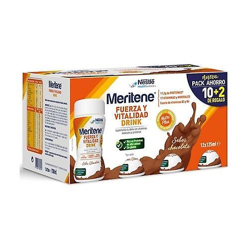 Meritene strength and vitality drink chocolate 12 units of 125ml on Productcaster.