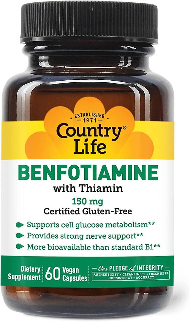 Country Life Benfotiamin mit Thiamin 150mg 60 vegane Kapseln on Productcaster.