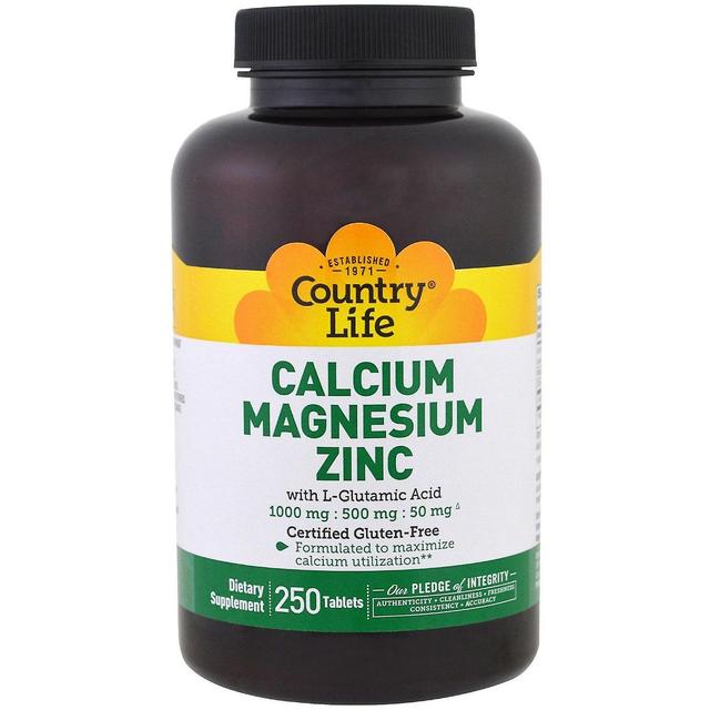 Country Life, Calcium Magnesium Zinc, 250 Tablets on Productcaster.