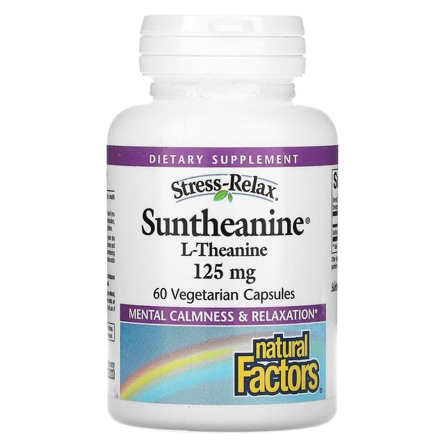 Natural Factors, Stress-Relax, Suntheanine, L-Theanine, 125 mg, 60 Vegetarian Capsules on Productcaster.