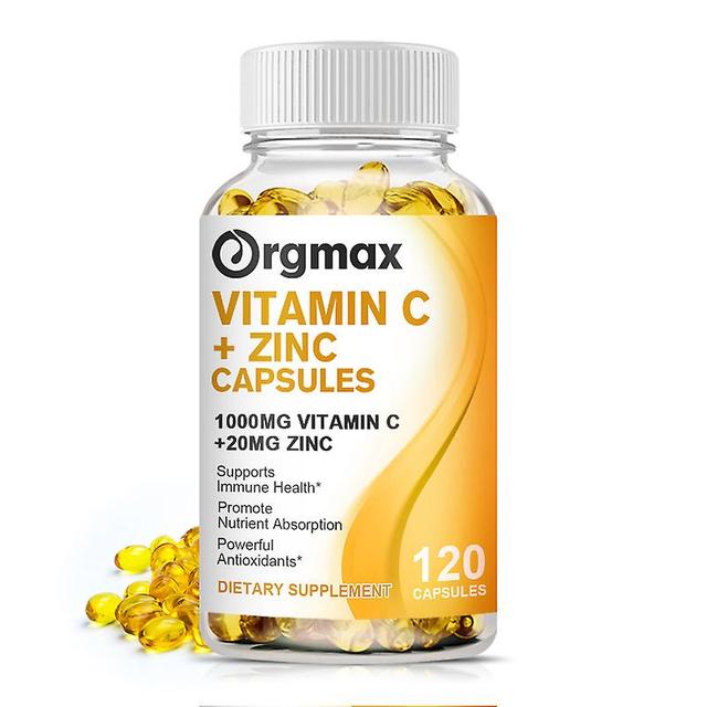 Huamade Organic Vitamin C + Zinktillskott för starka bentänder Hjärtnerv Förbättra immunsystemet Kosttillskott Undvik pigmentering 120pcs on Productcaster.