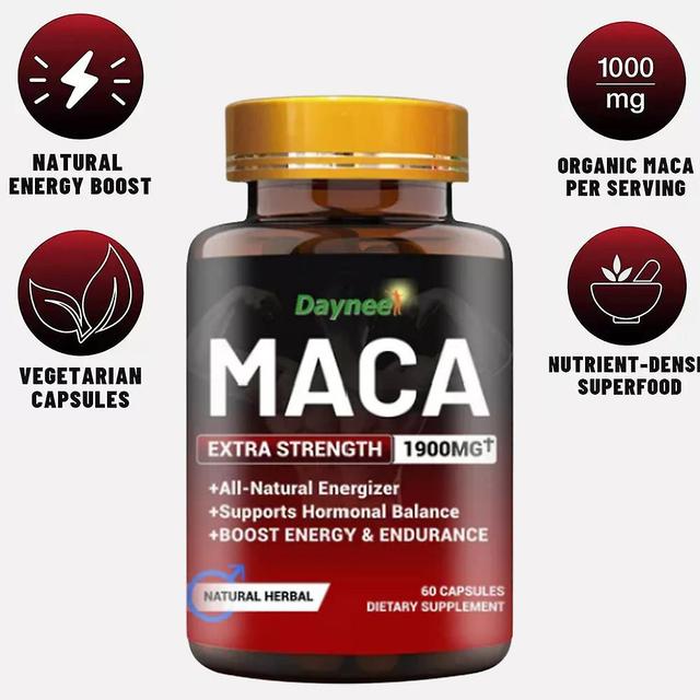 1 Pullo Maca-kapseleita Miehille (1900mg) - Fyysinen Parannus - Ravintolisä Seksuaalisen Suorituskyvyn Ja Miesten Hedelmällisyyden Parantamiseksi 1pc on Productcaster.