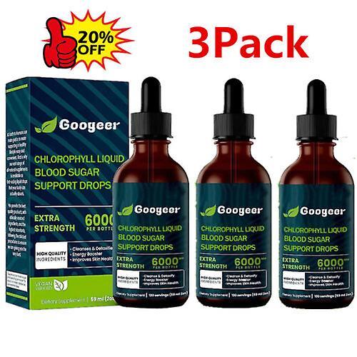 3Pack Googeer Chlorophyll Liquid Natural Detox and Blood Sugar Support Drop on Productcaster.