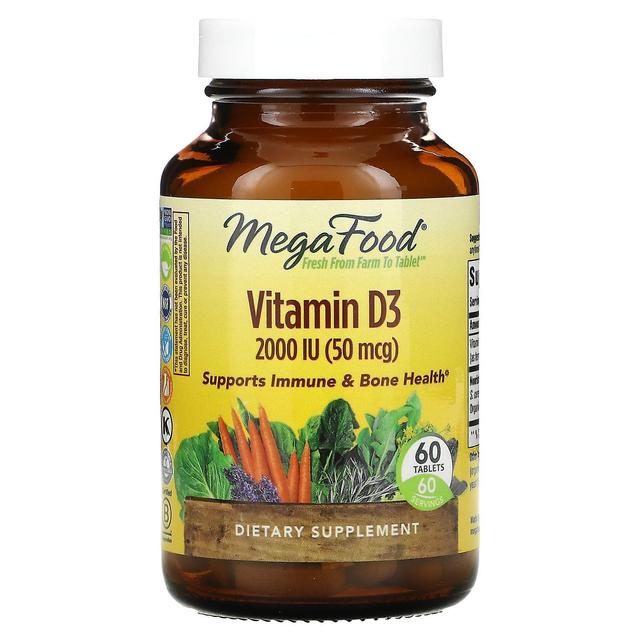 MegaFood, Vitamin D3, 2,000 IU (50 mcg), 60 Tablets on Productcaster.