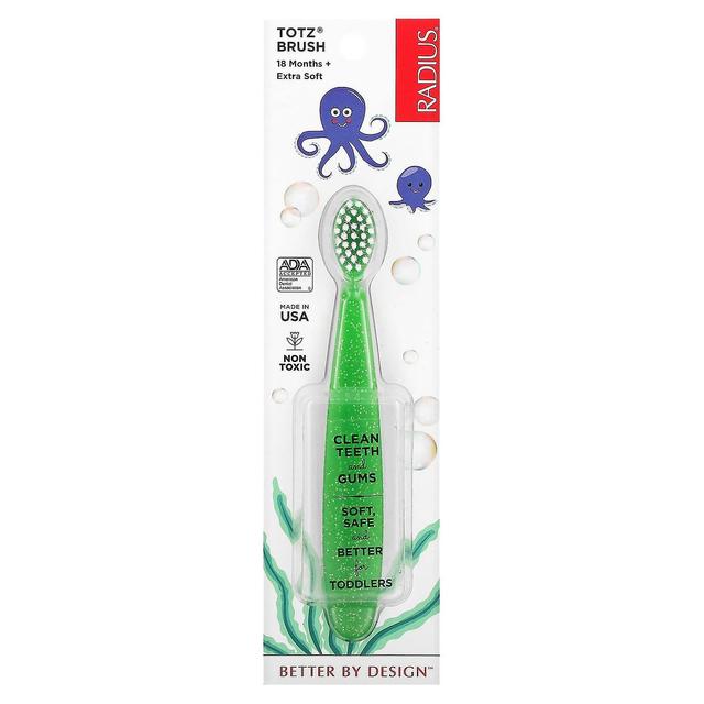 RADIUS, Totz Toothbrush, 18 + Months, Extra Soft, Green Sparkle, 1 Toothbrush on Productcaster.