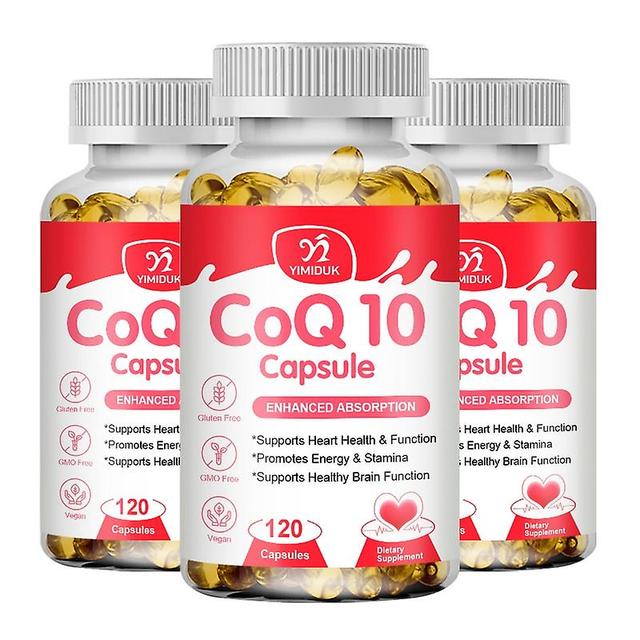 Eccpp Organic Ultra High Absorption Coq10 Capsules Coenzyme Q10 Promotes Cardiovascular&heart Health Antioxidant Supplement 3 Bottles 120 pcs on Productcaster.