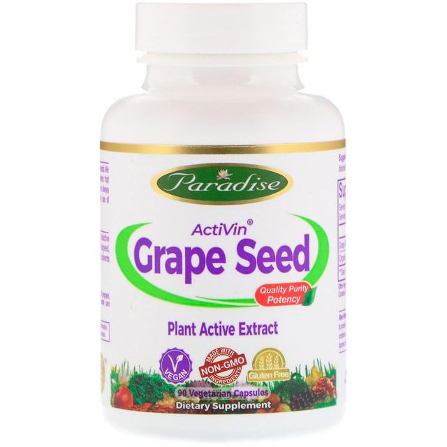 Paradise Herbs, ActiVin, Grape Seed Extract, 90 Vegetarian capsules on Productcaster.