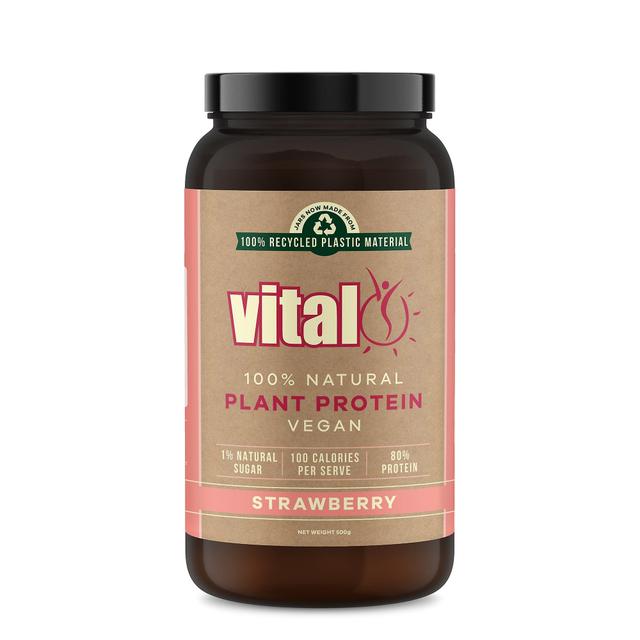 Vital Elintärkeä kasviproteiini mansikka 500gm on Productcaster.