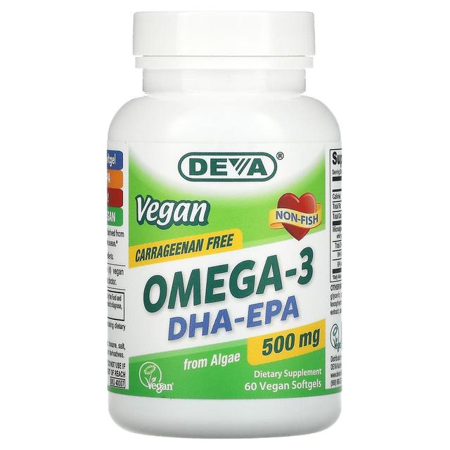 Deva, Vegan Omega-3 DHA-EPA, 500 mg, 60 vegane Kapseln on Productcaster.