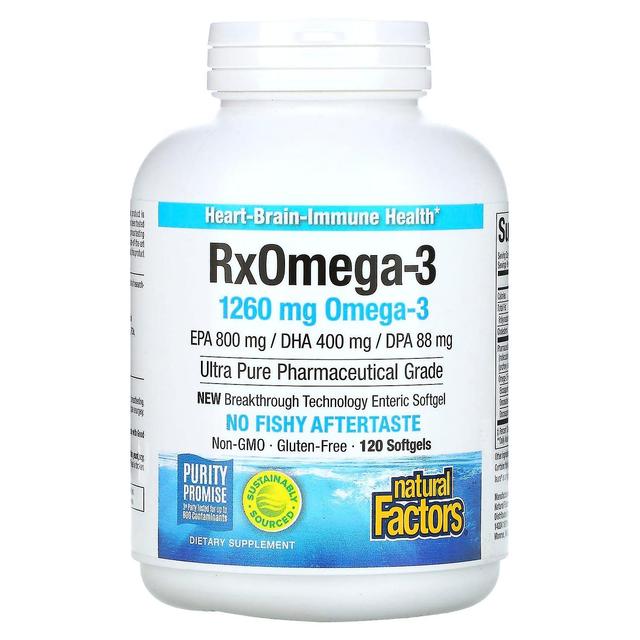 Natural Factors, Rx Omega-3, 630 mg, 120 cápsulas blandas on Productcaster.