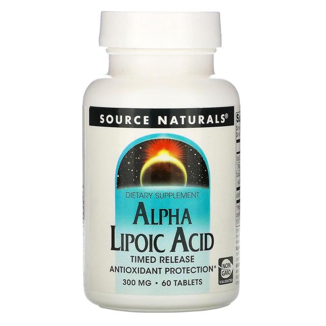 Source Naturals Kilde Naturals, Alpha Lipoic Acid, Timet frigivelse, 300 mg, 60 tabletter on Productcaster.