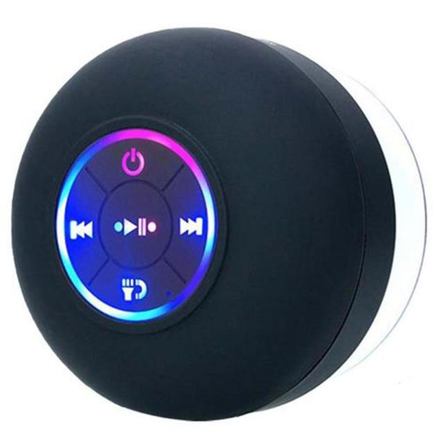 Led Colorful Luminous Suction Cup Wireless Speaker Portable Small Amplifieds Speaker For Party Beach Camp Black on Productcaster.