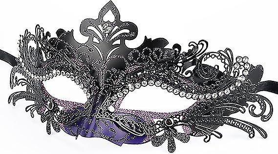 1 Pcs Masque Vnitien(Violet Fonc Et Noir), Pour Bal Masqu Et Costume, Pour Femme Et Homme on Productcaster.