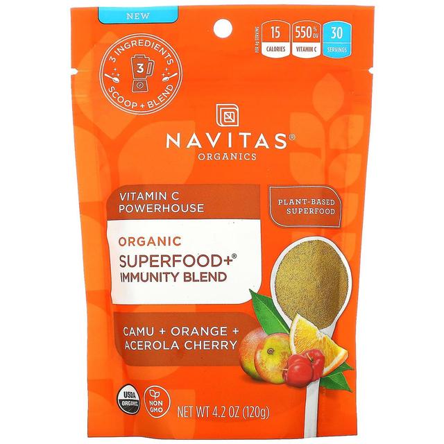 Navitas Organics, Økologisk Superfood + Immunitet Blanding, C-vitamin Powerhouse, Camu + Orange + Acerola C on Productcaster.