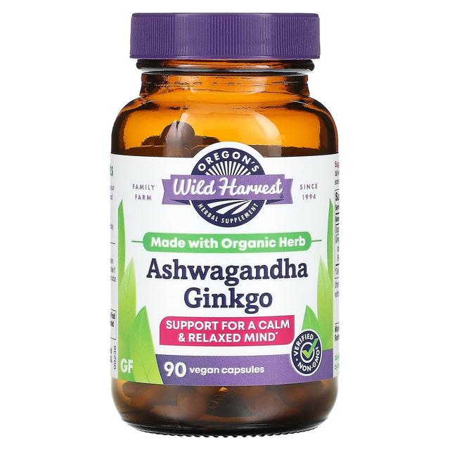 Oregon's Wild Harvest Oregons Wild Harvest, Ashwagandha Ginkgo, 90 veganske kapsler on Productcaster.