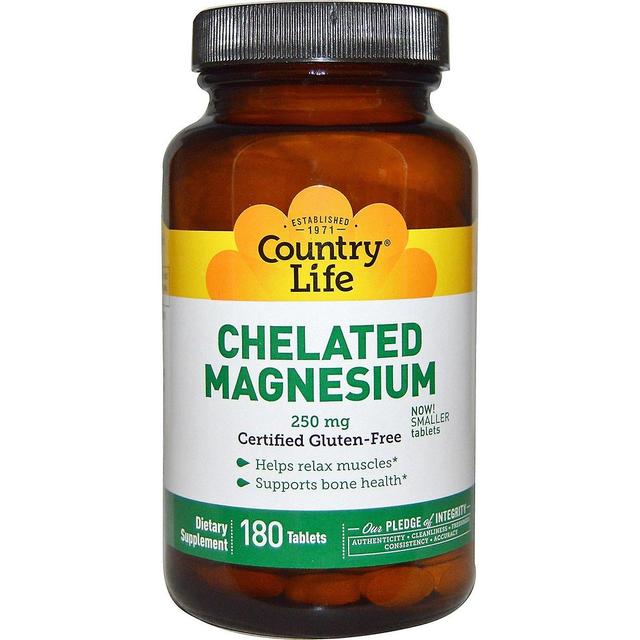 Country Life, Chelated Magnesium, 250 mg, 180 Tablets on Productcaster.